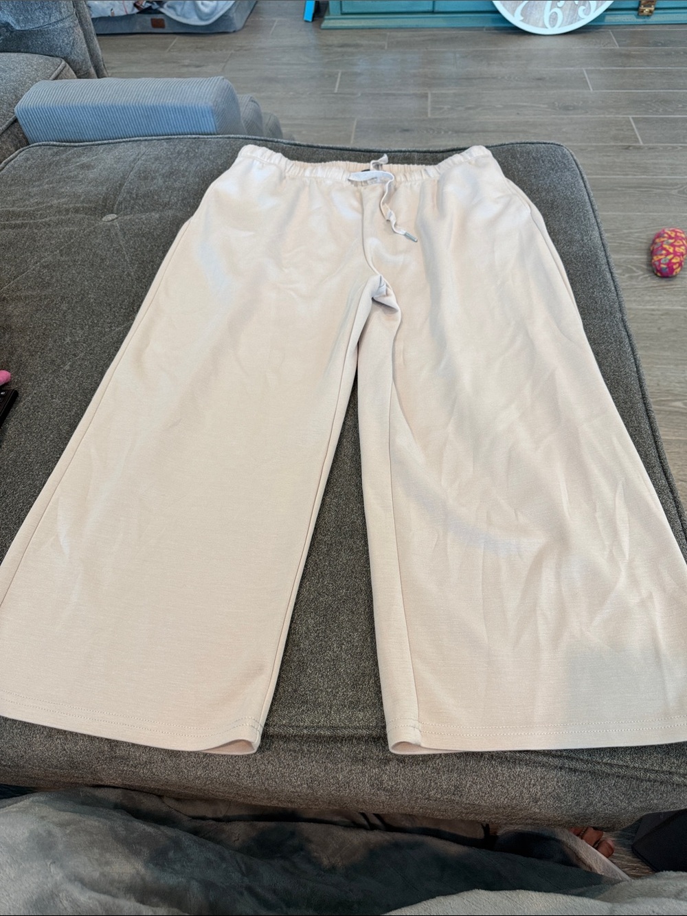 Women's Wide-Leg Track Pants - Cream